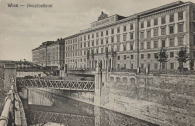 Wienfluss - Zollamtsbrücke, mit Hauptzollamt und Stadtbahn.jpg