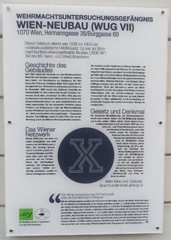 Gedenktafel Wehrmachtsgefängnis Wien-Neubau, 1070 Burggasse 69.JPG