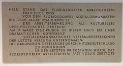 Gedenktafel Konferenz 1938, 1210 Floridsdorfer Arbeiterheim.JPG