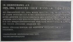 Gedenktafel Edmund Reiss, 1020 Tempelgasse 3-5.JPG