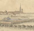 Burggarten mit Hofburg vom Glacis aus, 1819