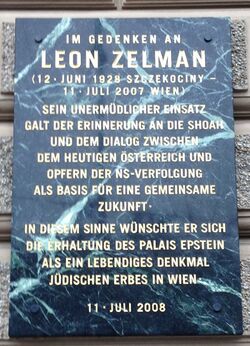 Gedenktafel Leon Zelman, 1010 Palais Epstein.jpg
