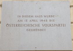 Gedenktafel Gründung ÖVP 1945, 1010 Freyung 6.JPG