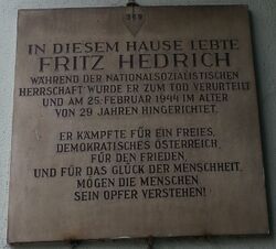 Gedenktafel Fritz Hedrich, 1200 Jägerstraße 28.jpg