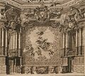 Von Francesco Galli-Bibiena 1699 im großen Saal eingerichtetes Hoftheater, Proszenium, vor 1716
