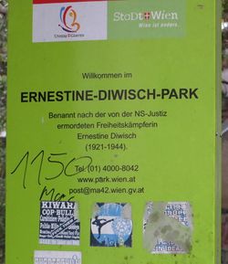 Parkbenennungstafel 1150 Ernestine Diwisch Park.jpg