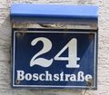 Beispiel für eine Orientierungsnummer im seit 1958 gültigen Design: Wien 19, Boschstraße 24 (Wohnort von Mira Lobe).