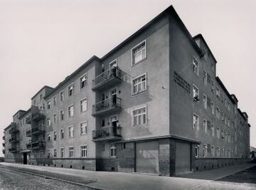 Wohnhausanlage Fultonstraße: Ecke Fultonstraße/ Freiligrathplatz