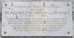 Gedenktafel Heinrich von Neumann 1010 Oppolzergasse 6.jpg
