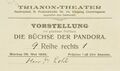 Eintrittskarte, 1905
